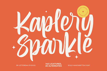 Kaplery Sparkle Bold Handwritten, a Script Font by Letterena Studios Script