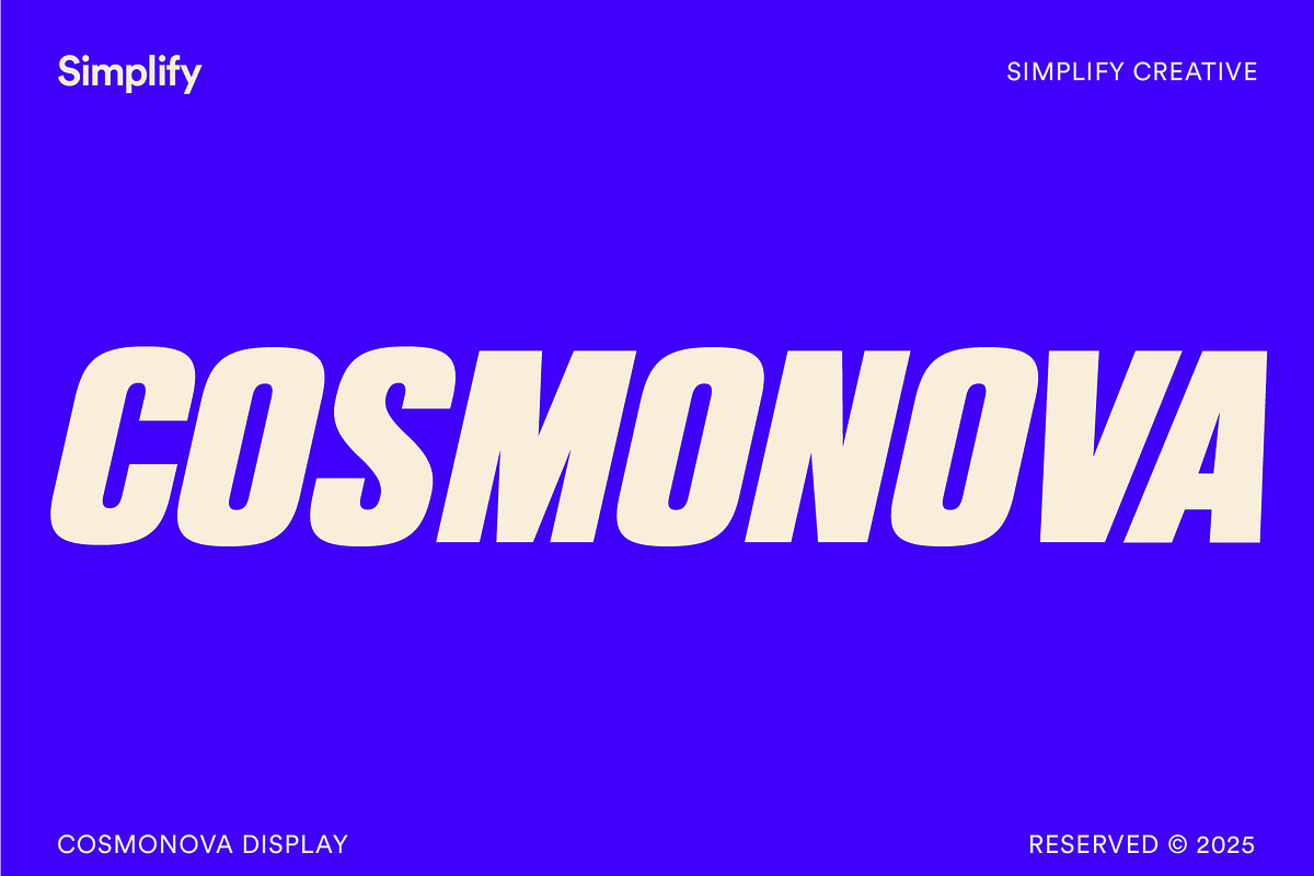 Cosmonova - Bold Display Font, a Font by Simplify Creative (Photo 1 of 12)