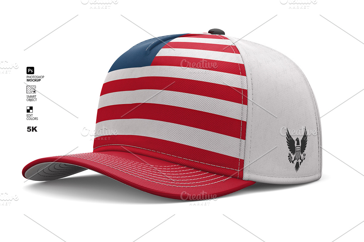 5-Panel Cap Photoshop Mockup, a Hat Mockup by LESZ Design (Photo 3 of 11)