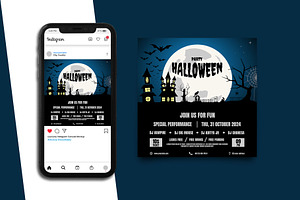 Halloween Night Social Media Post, a Social Media Template by Artnivora.Std