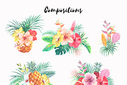 Bora-Bora flora.Watercolor clip art, an Illustration by Anyuka (Thumbnail 2 of 6)