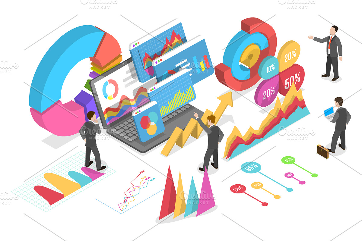 Statistics & Data Analysis Set 01, a Technology Illustration by AndriiStore (Photo 7 of 11)
