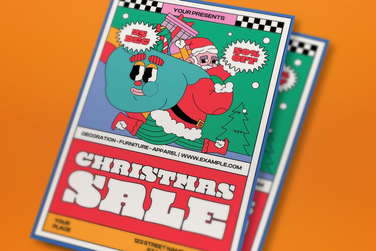 Purple Christmas Sale Flyer Set, a Flyer Template by graphicook (Photo 2 of 3)