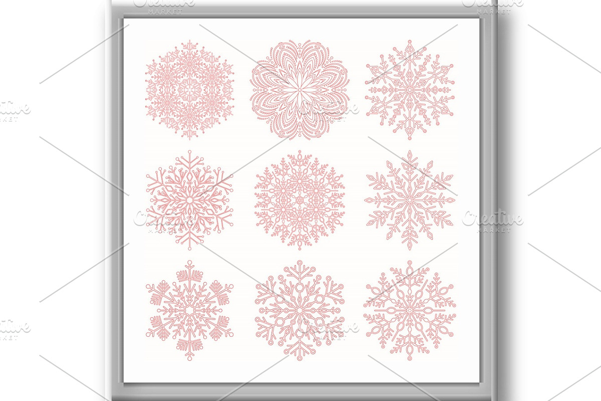 Set of Round Snowflakes With Winter, a Texture Illustration by FineArtStudio (Photo 3 of 3)