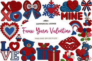 Faux Yarn Valentine Sublimation, an Illustration by CreationArt