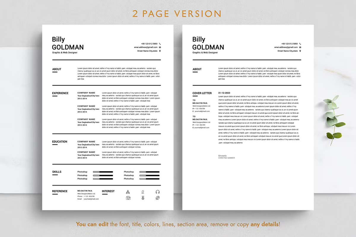 Professional Resume, a Resume Template by Blackcloud_Creations (Photo 5 of 5)