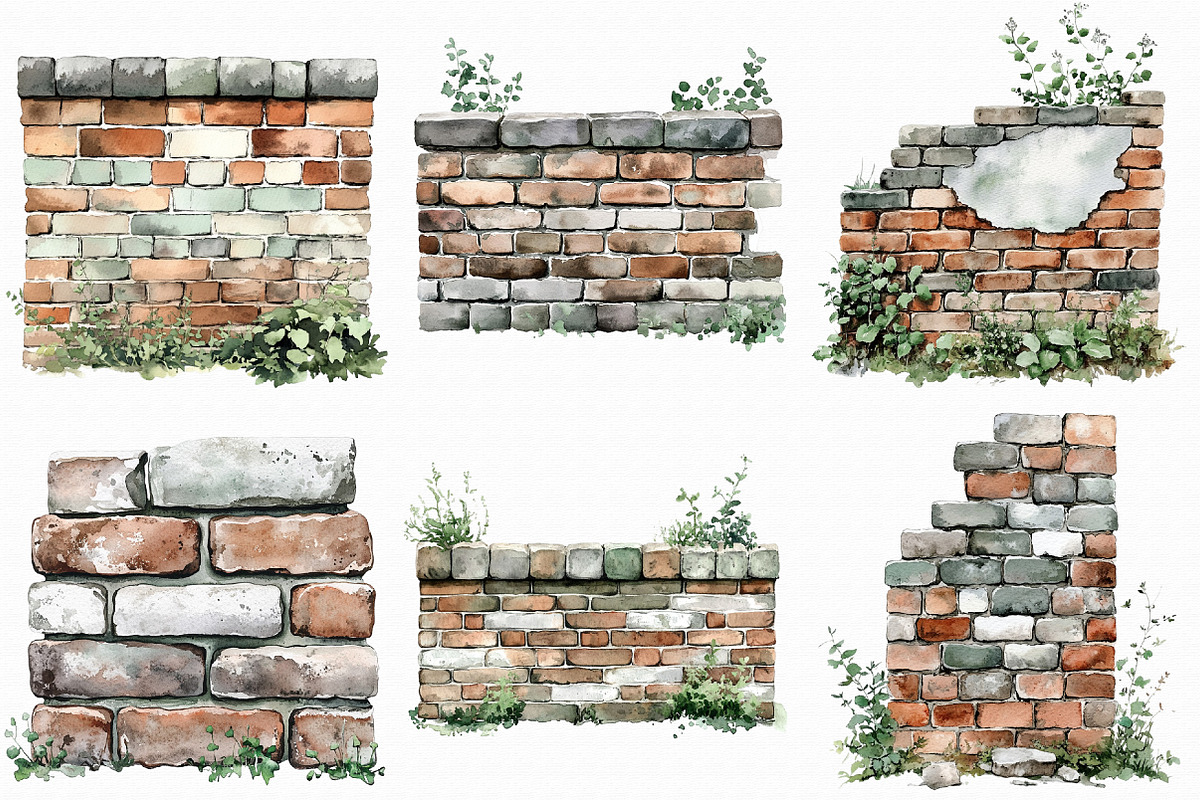 Brick Wall Borders Clipart, an Illustration by Libby Wishes (Photo 4 of 5)