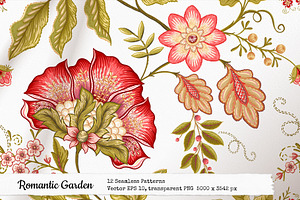 Romantic Garden 12 Seamless Patterns