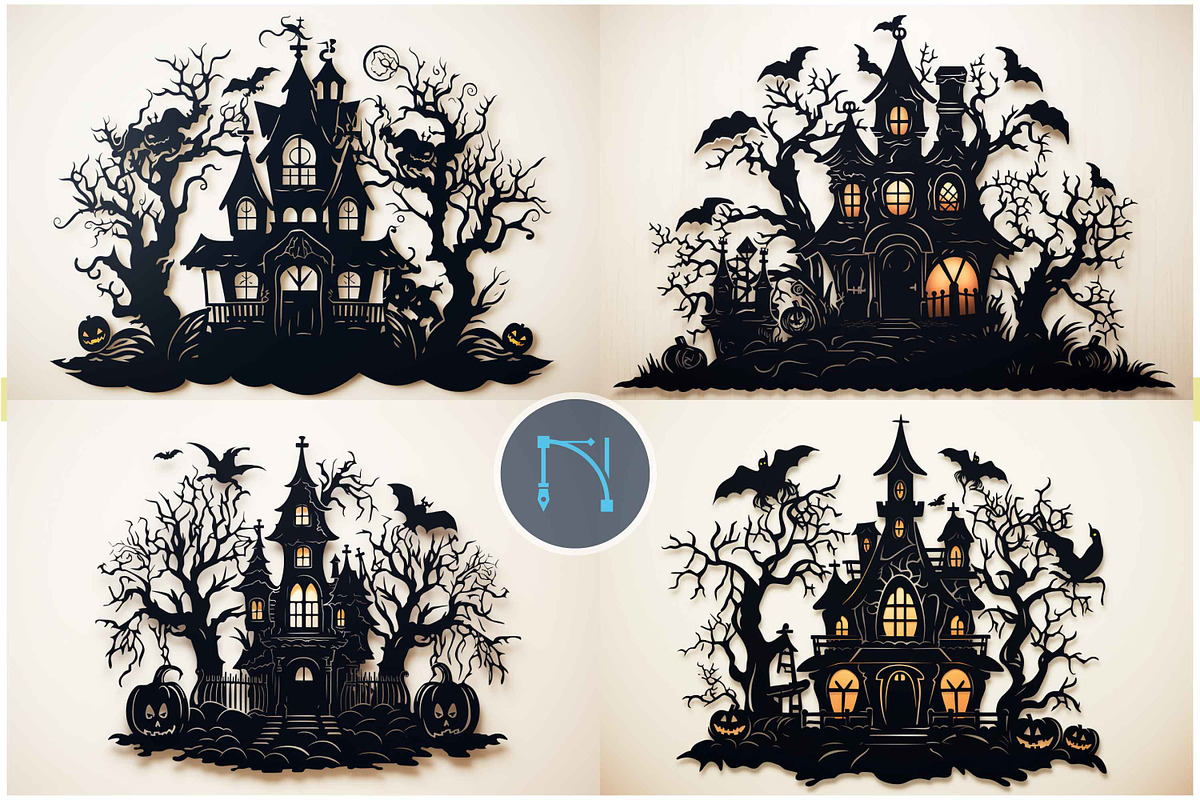 Halloween Haunted House SVG Bundle, a Graphic by NGISED
