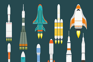 Rocket Set Vector