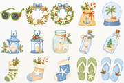 Coastal Christmas Clipart Beach PNG, a Seasonal Illustration by SugarCloudStudioArt (Thumbnail 4 of 5)