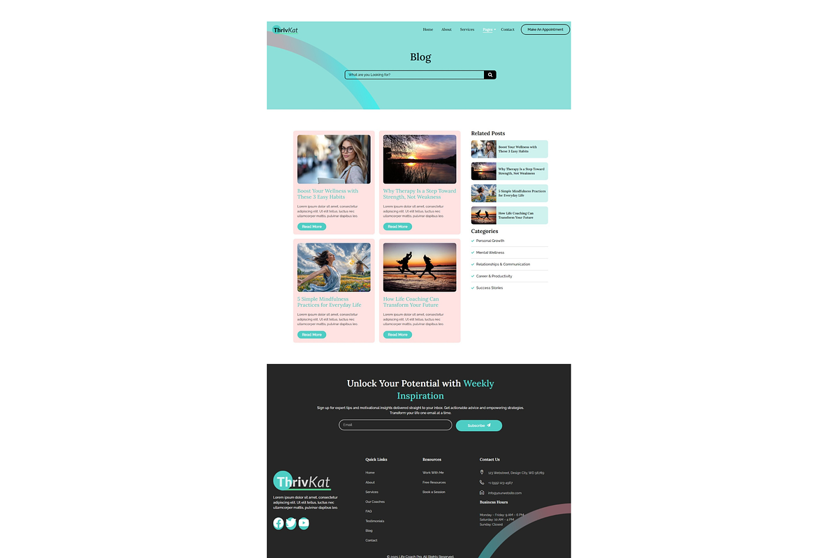ThrivKat – Life Coach Template, a WordPress Template by AwaisTheTechie (Photo 8 of 10)