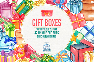 42 Gift Box Bundle PNG Clipart