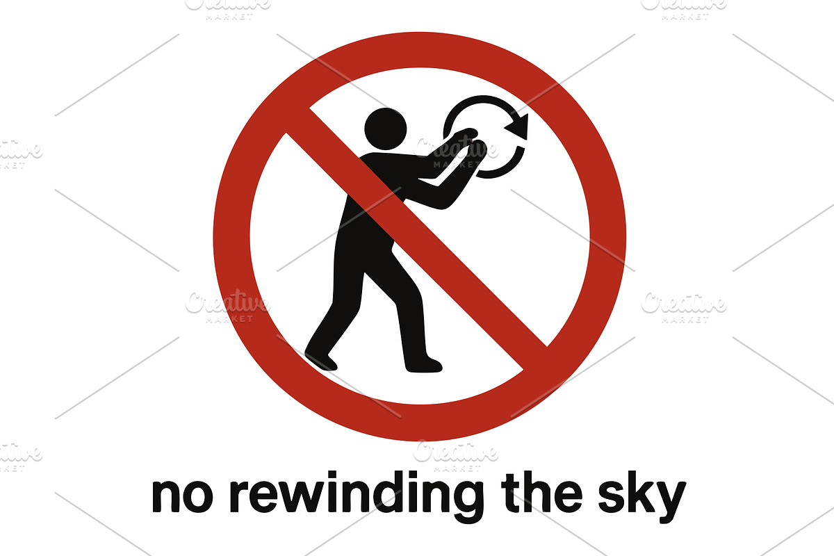 No rewinding the sky symbolic, an Object Illustration by AlexArt
