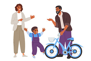 Male and female parent give their, a Person Illustration by Vectorbuum