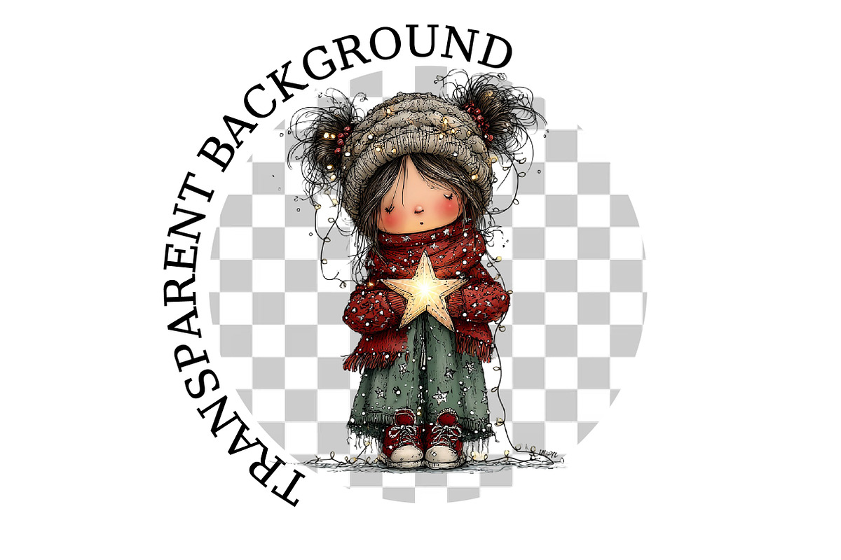 Whimsical Christmas Girl Winter, a Seasonal Illustration by Black Bird Studio (Photo 6 of 7)