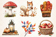 Watercolor Autumn Fall Clipart, an Illustration by Dream Creation (Thumbnail 5 of 7)