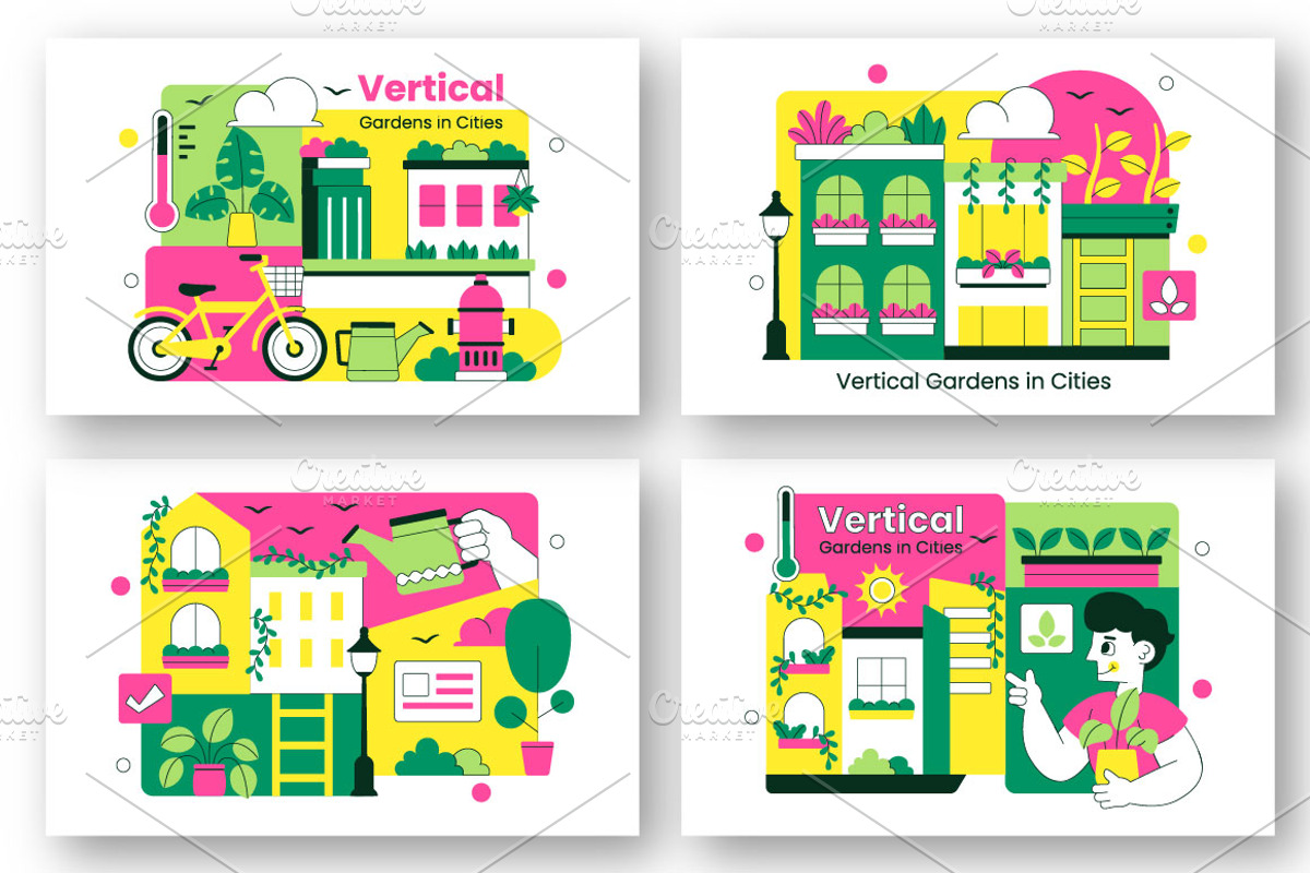10 Vertical Gardens In Cities, a Person Illustration by denayunebgt (Photo 2 of 4)