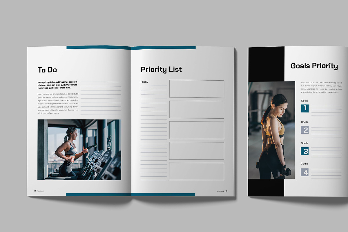 Fitness Simple Modern Workbook, a Brochure Template by UICreative (Photo 5 of 5)