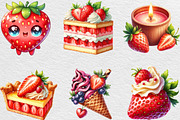 Watercolor Strawberry Clipart PNG, an Illustration by Black Bird Studio (Thumbnail 3 of 6)