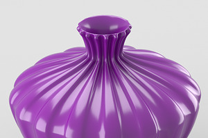 Shiny Decorative Vase In Purple Tone