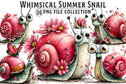 Whimsical Summer Snail Clipart, an Illustration by Dream Creation (Thumbnail 1 of 8)
