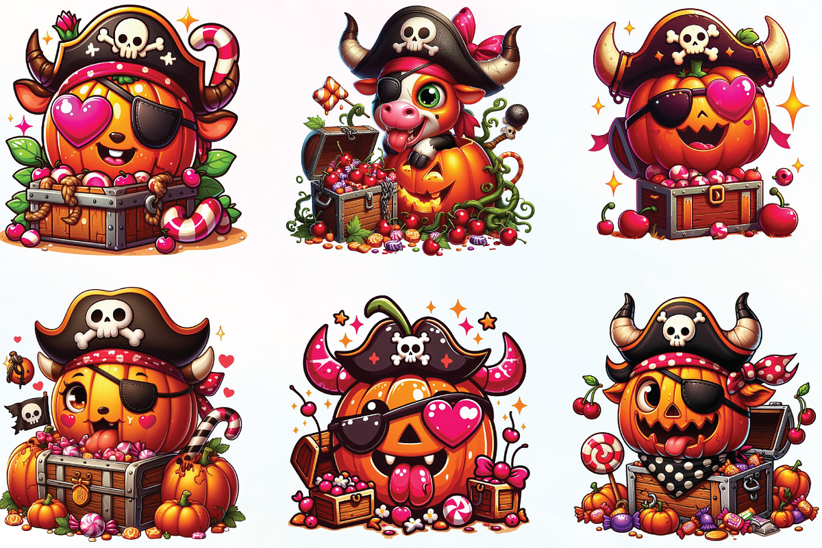 Pumpkin Cherries Coquette Clipart, an Illustration by CraftArtStudio (Photo 3 of 6)
