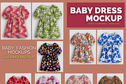 Baby Girl Dress Mockup, a Shirt Mockup by Nora Gad (Thumbnail 1 of 15)