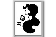 Silhouette of a woman with a rose, a Decorative Illustration by RODINA (Thumbnail 3 of 3)