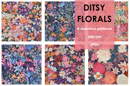 Ditsy Florals Set, a Pattern Graphic by Ninterints