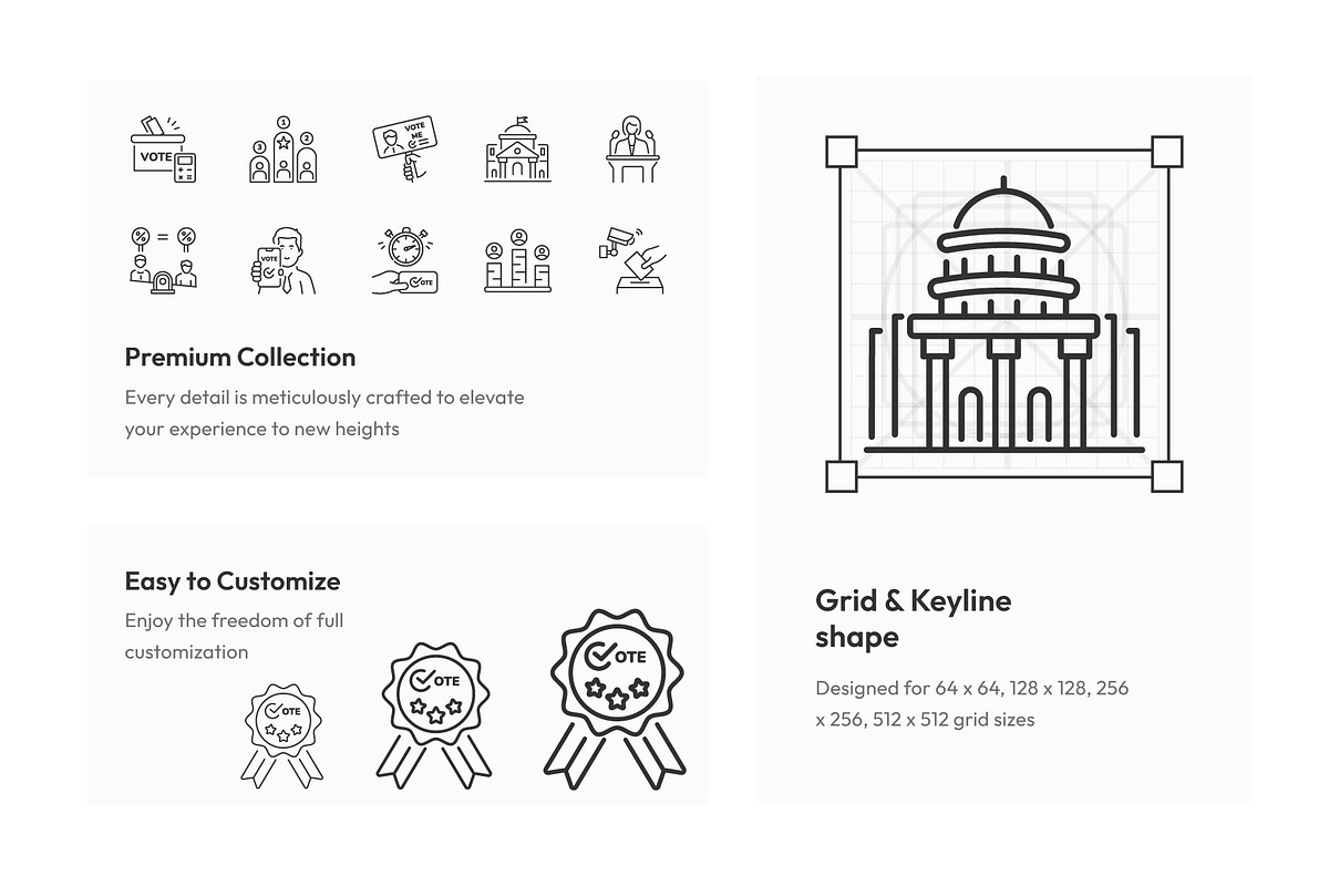 Voting and Election Icon Set, an Outline Icon by Prosymbols (Photo 3 of 5)
