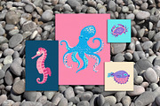 Sea Animals Marine Art Vector Set, an Animal Illustration by Neliakott ♥ (Thumbnail 3 of 11)