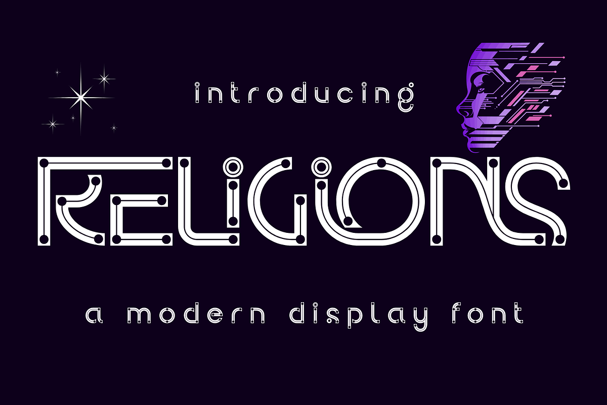 RELIGIONS | Futuristic Tech Font, a Sans Serif Font by 177Studio (Photo 1 of 8)