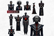The Red Silence Cliparts, a Decorative Illustration by ThatsDesignArt (Thumbnail 6 of 17)