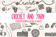 33 Crochet and Yarn Sketch Graphics, a Decorative Illustration by Violet LeBeaux (Thumbnail 1 of 3)
