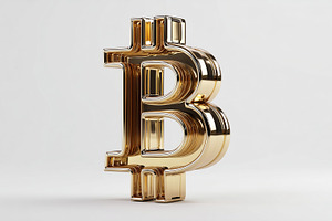 Golden Bitcoin symbol isolated on, a Business Photo by MistyDay