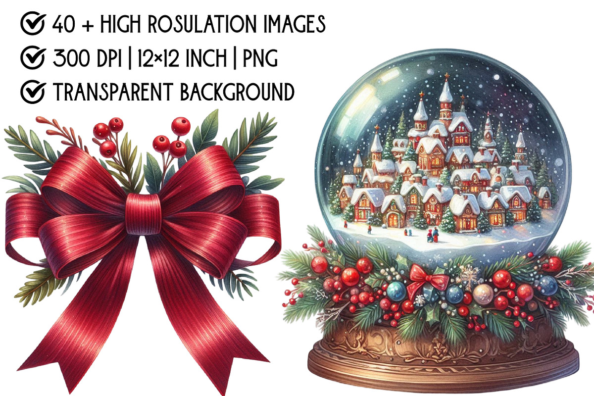 Happy Holidays Christmas Clipart PNG, an Illustration by Pixels.Craft (Photo 4 of 6)