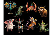112 Whimsical Quirky Pets Clipart, an Animal Illustration by Art Paradise Studios (Thumbnail 6 of 9)