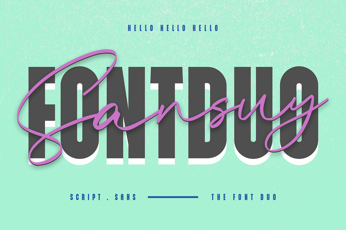 Sansuy Font Duo Script Sans Typeface, a Sans Serif Font by Maulana Creative (Photo 1 of 6)