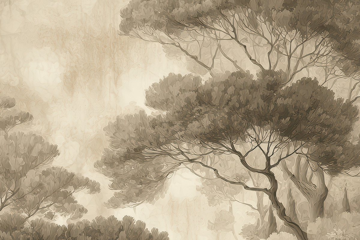 Vintage Classical Garden Wallpaper, a Decorative Illustration by Virgo Studio