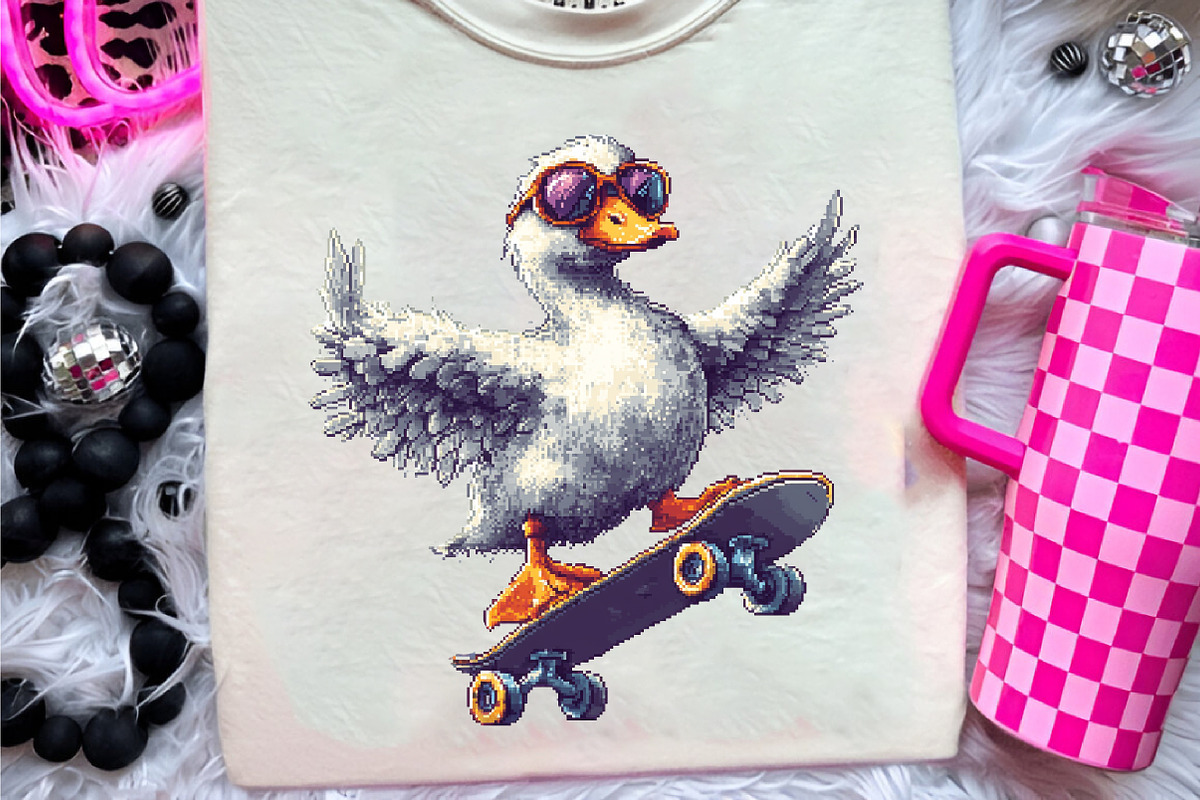 Blocky-Style Funny Goose PNG Bundle, an Illustration by CreationArt (Photo 5 of 9)
