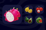 3D Fruits icon pack, a Food & Drink 3D Model by Wira_studio (Thumbnail 4 of 5)