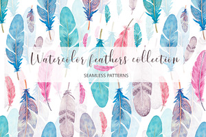 Watercolor Feathers Patterns