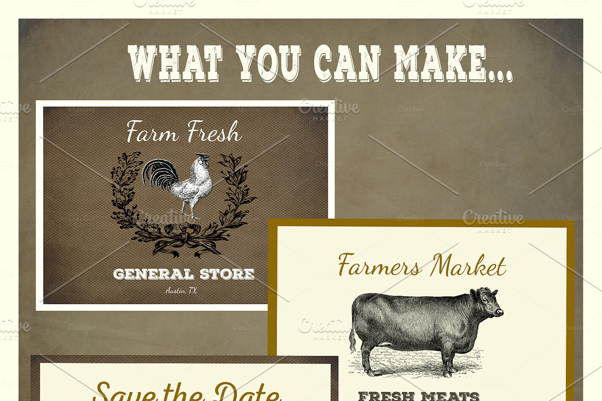 Rustic Farm Easy Badge & Label Maker, an Animal Illustration by Le Paper Cafe (Photo 7 of 7)