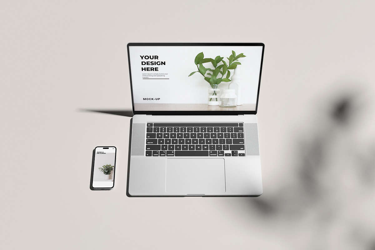 LAPTOP & PHONE MOCK-UP, a Wearable Device Mockup by Graphic_world89 (Photo 5 of 8)