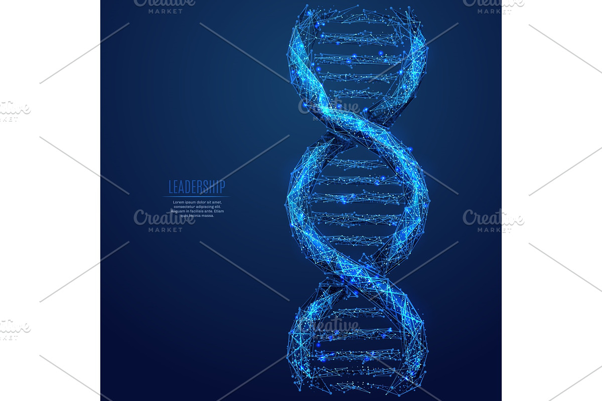 DNA low poly blue, a Healthcare Illustration by ANTON KHRUPIN ART