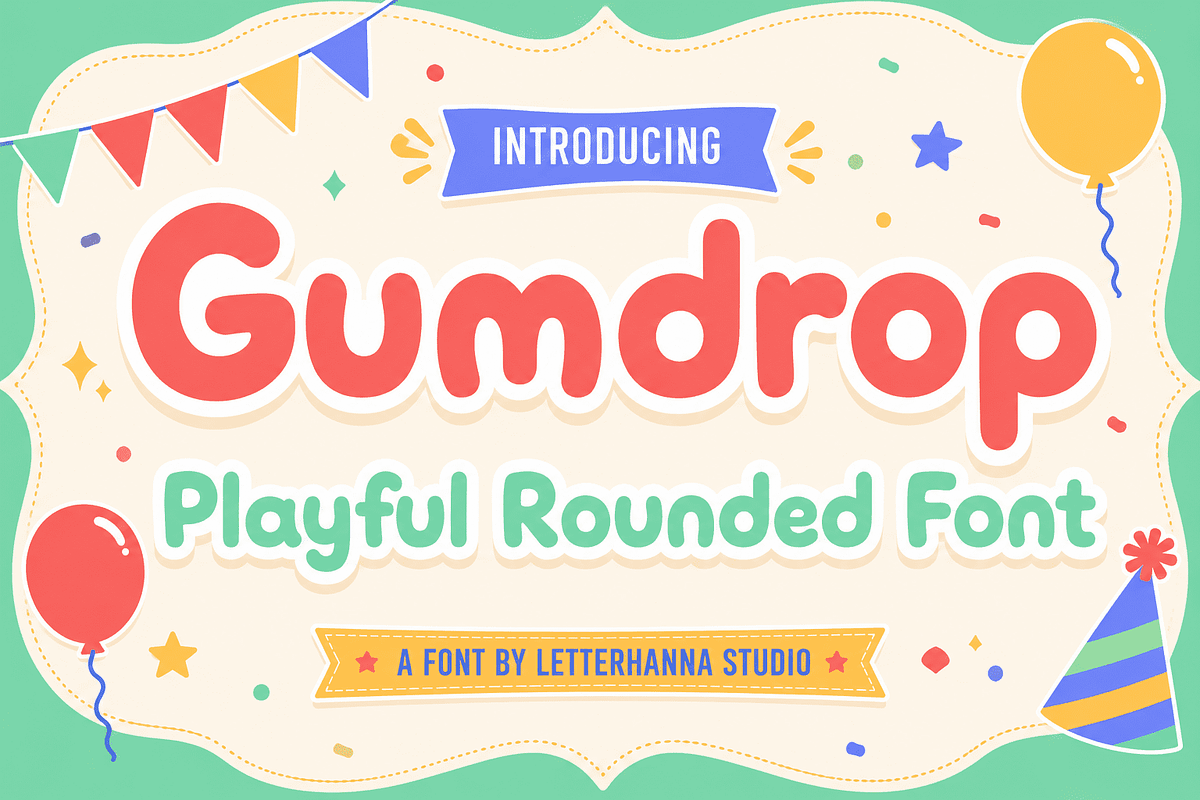 Gumdrop Font - Playful Rounded Font, a Sans Serif Font by Letterhanna Studio (Photo 1 of 9)