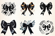 Watercolor Black Month Bow Clipart, a Seasonal Illustration by DreamArtGraphic (Thumbnail 4 of 5)