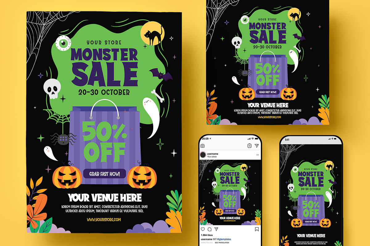 Halloween Sale Flyer, a Flyer Template by Creativestoree (Photo 1 of 5)