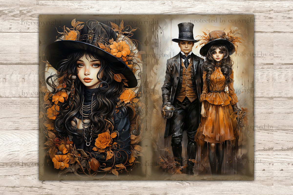 Victorian Halloween Junk Journal, a Person Illustration by GlamArtZhanna (Photo 6 of 9)